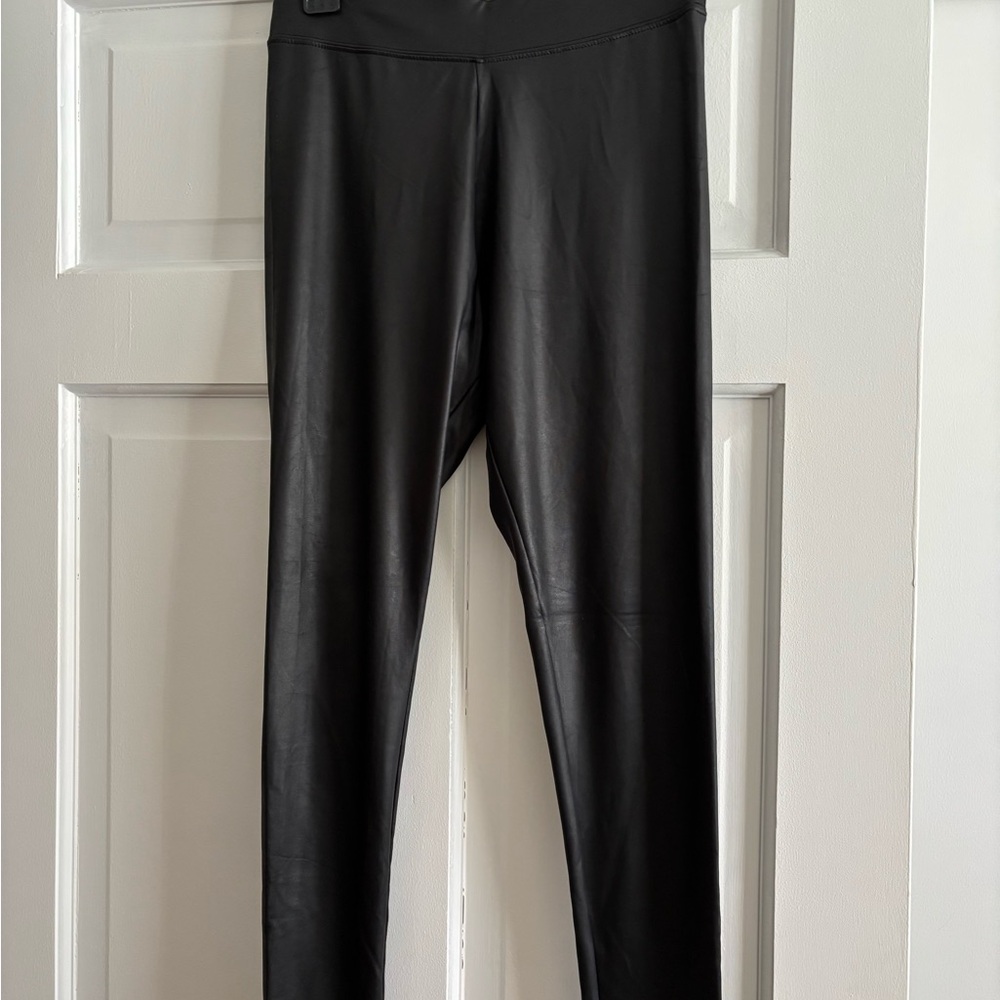 Garage Black Leather-Look Leggings